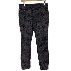 6397 Womens Size 27 Black Camo Mini Skinny Jeans Cotton Stretch Made in Italy